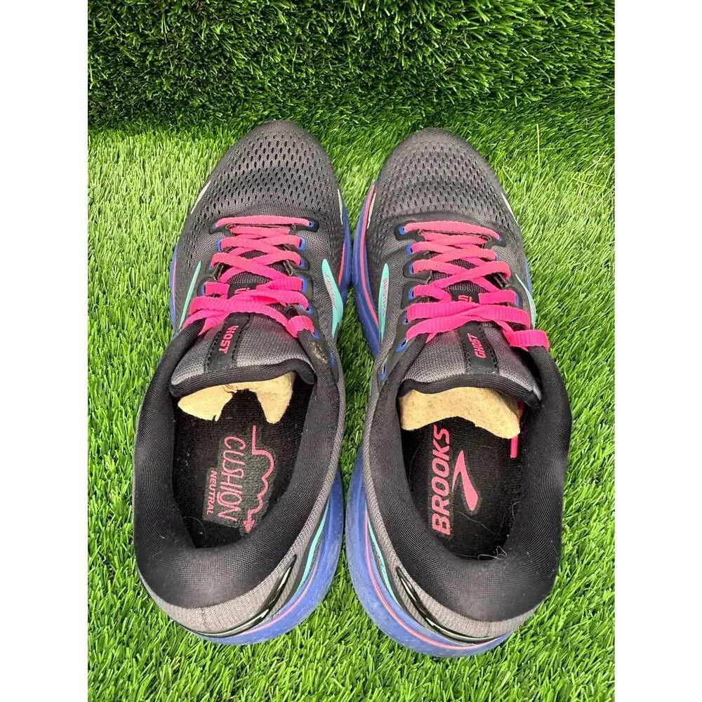 Brooks Ghost 15 1203801B079 Athletic Sneakers Women's 9B Black Mesh Road Running